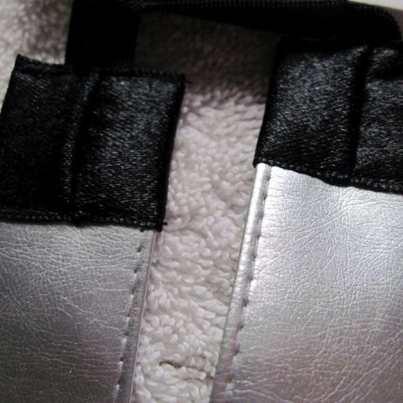 3 Goody Glam Wide Reversible Shiny Silver Pleather Plaid School Girl Headbands - Picture 7 of 9